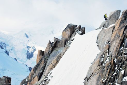 Ice climbing training, Aiguille du Midi, Chamonix, France
