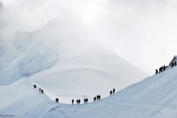 Ice climbing training, Aiguille du Midi, Chamonix, France